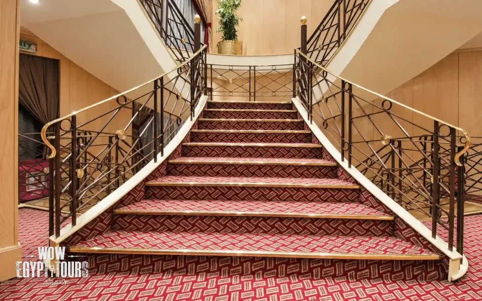 Main staircase aboard Jaz Crown Jubilee Nile Cruise