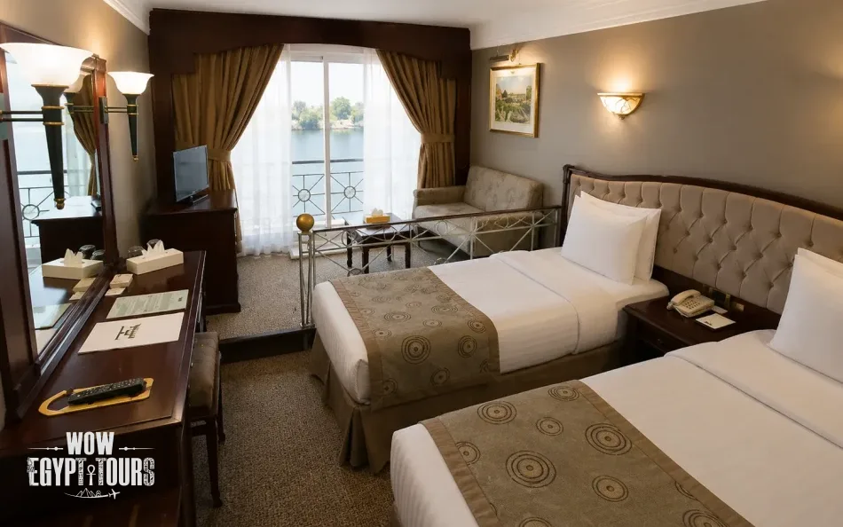 Twin cabin on Princess Sarah II Nile Cruise
