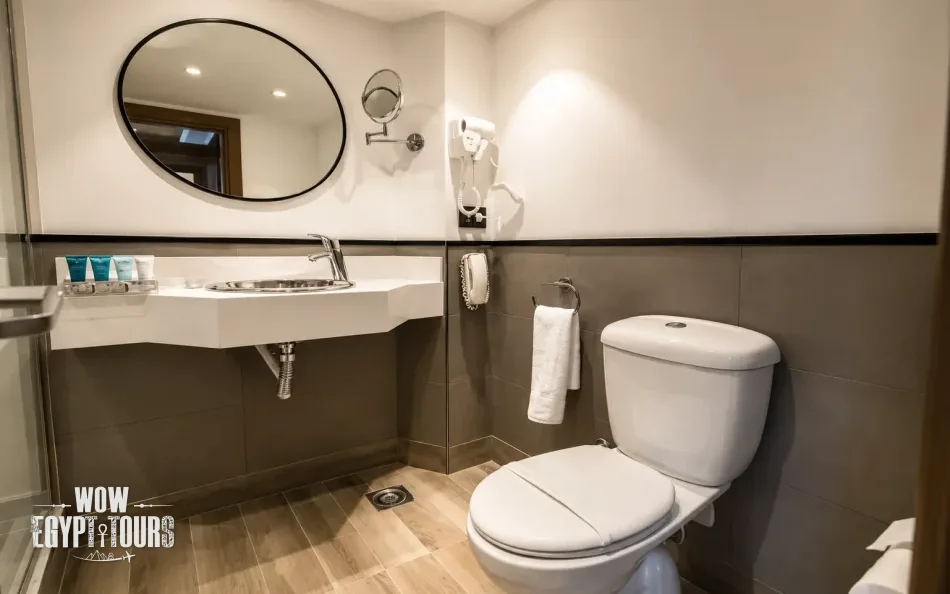 Cabin bathroom on Semiramis II Nile Cruise