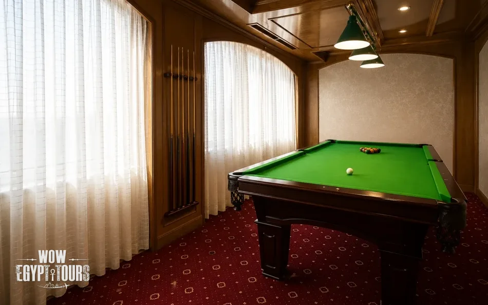 Billiards room on A Sara Nile Cruise