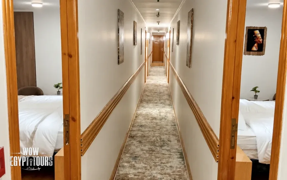 Interior corridor aboard Étoile d'Égypte Dahabiya Nile Cruise