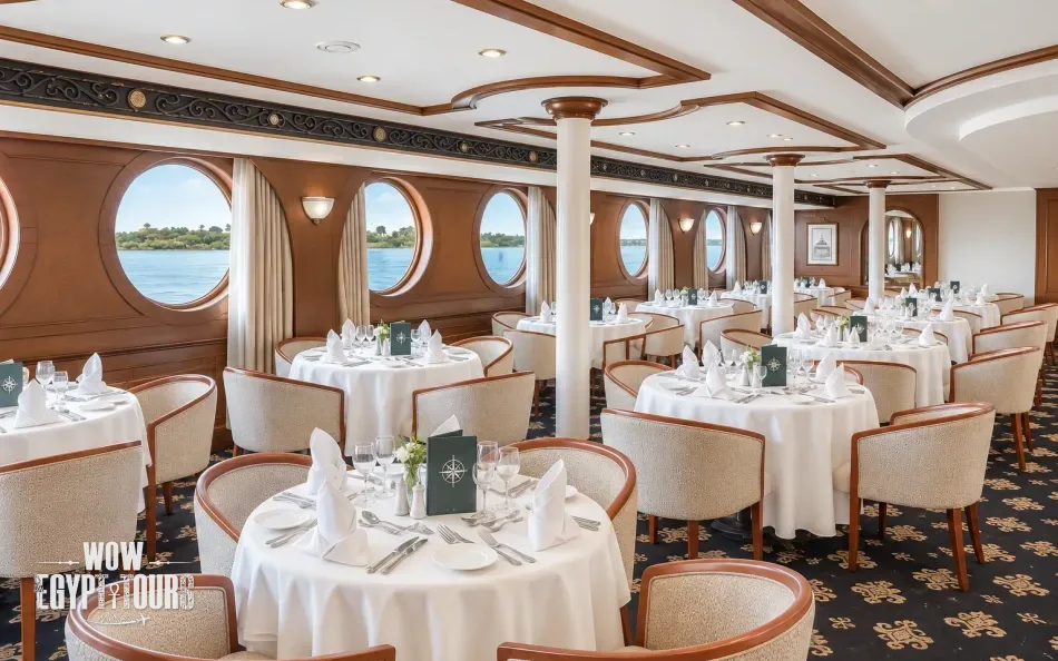 Restaurant and dining area aboard Jaz Celebrity Nile Cruise