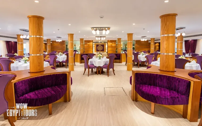Restaurant and dining area aboard Al Hambra Nile Cruise