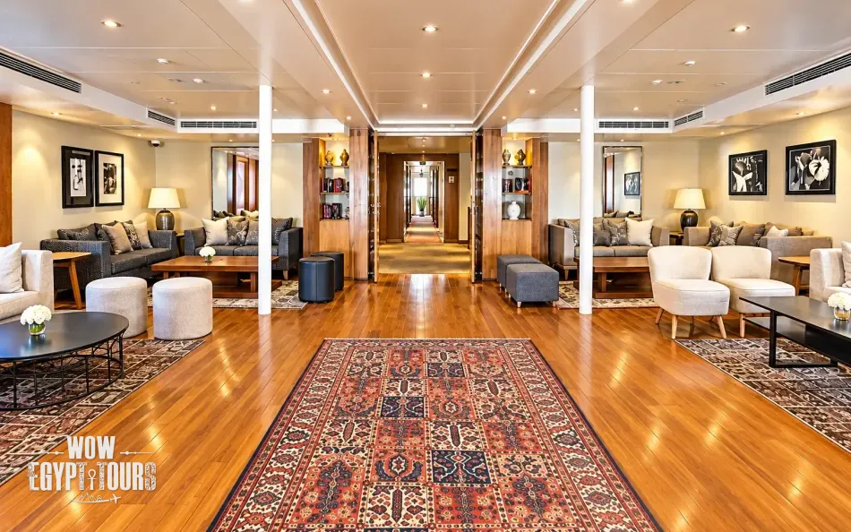 Main lounge seating area aboard Salima Nile Cruise