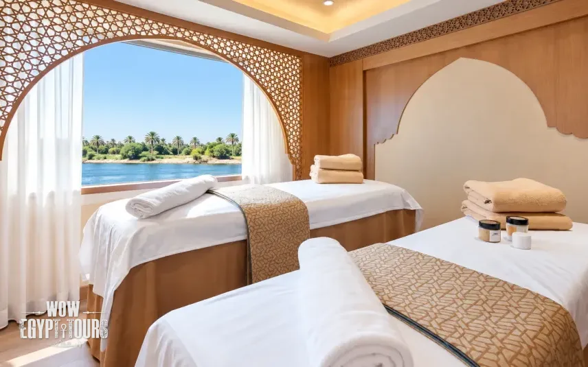 Massage and treatment room aboard Jaz Bahareya Nile Cruise