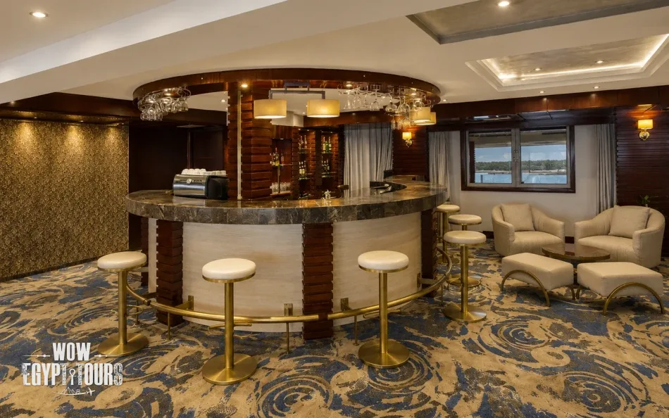 Bar area aboard Blue Shadow Nile Cruise