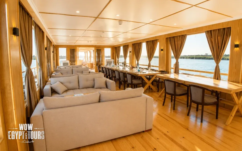 Lounge on Akhnaton Dahabiya Nile River Cruise