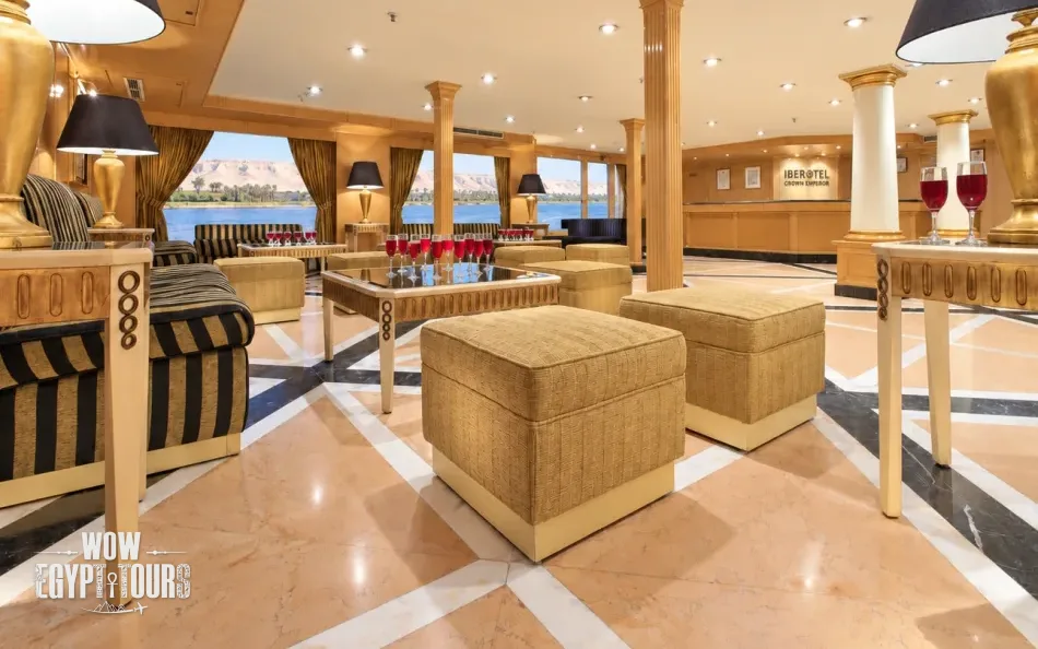 Reception area aboard Jaz Crown Emperor Nile Cruise