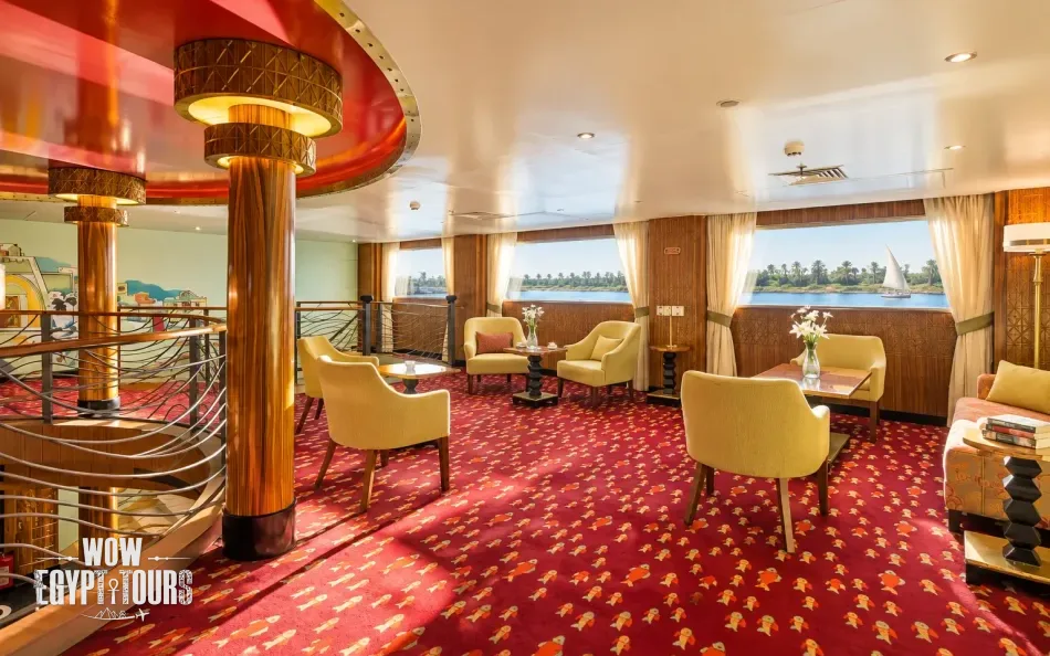 Main lounge seating area aboard Alyssa Nile Cruise