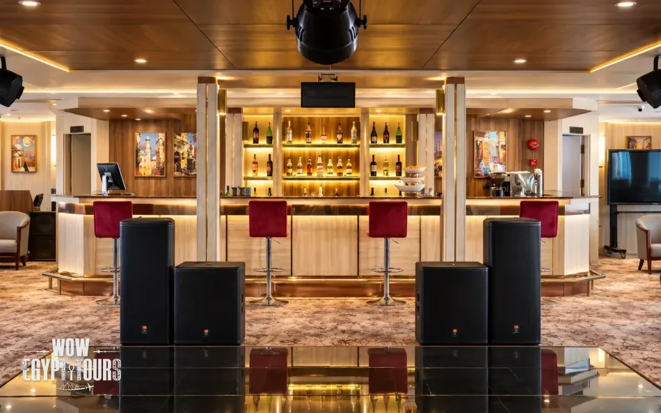 Bar area aboard Chateau Lafayette Nile Cruise