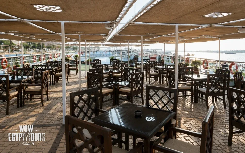 Sun deck restaurant on Princess Sarah II Nile Cruise