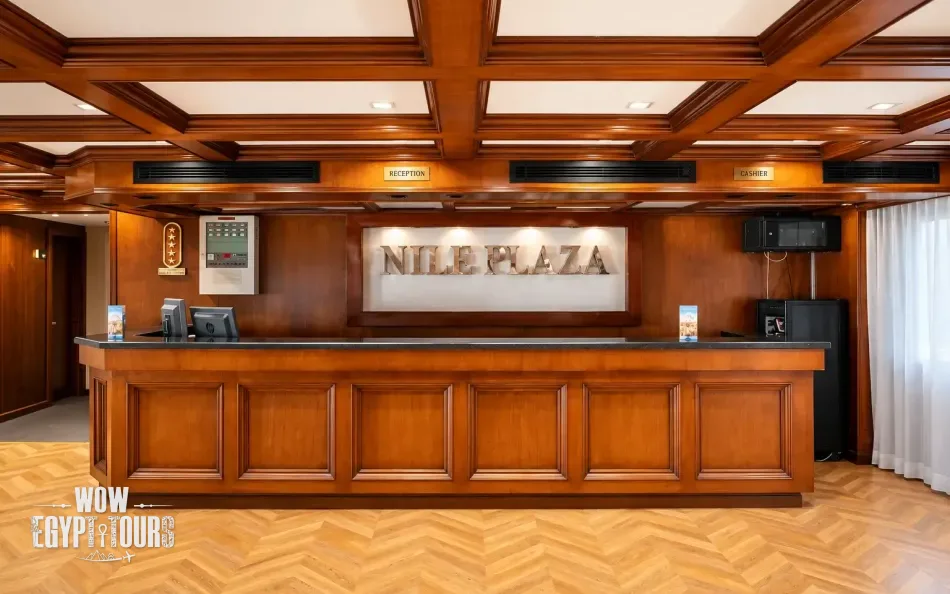 Reception desk aboard Nile Plaza Nile Cruise