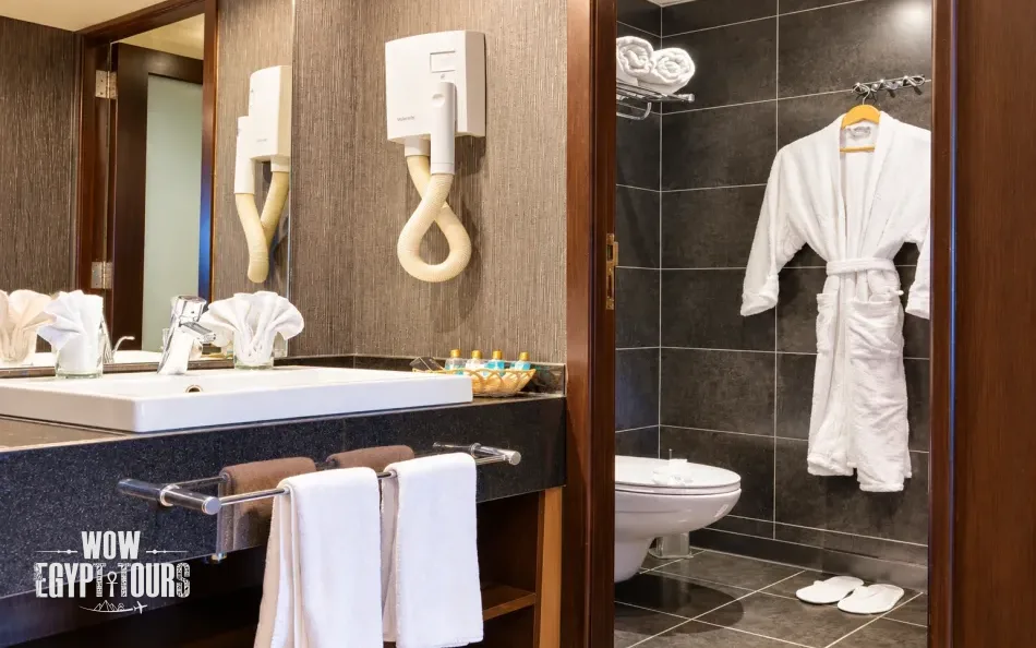 Private cabin bathroom aboard Nile Premium Nile Cruise