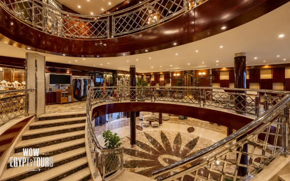 Atrium lobby area aboard Blue Shadow Nile Cruise