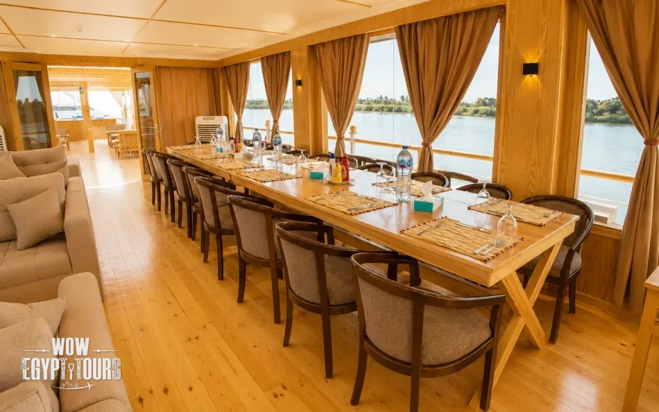 Dining Area on Akhnaton Dahabiya Nile River Cruise