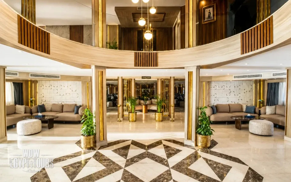 Atrium lobby area aboard Renaissance Nile Cruise