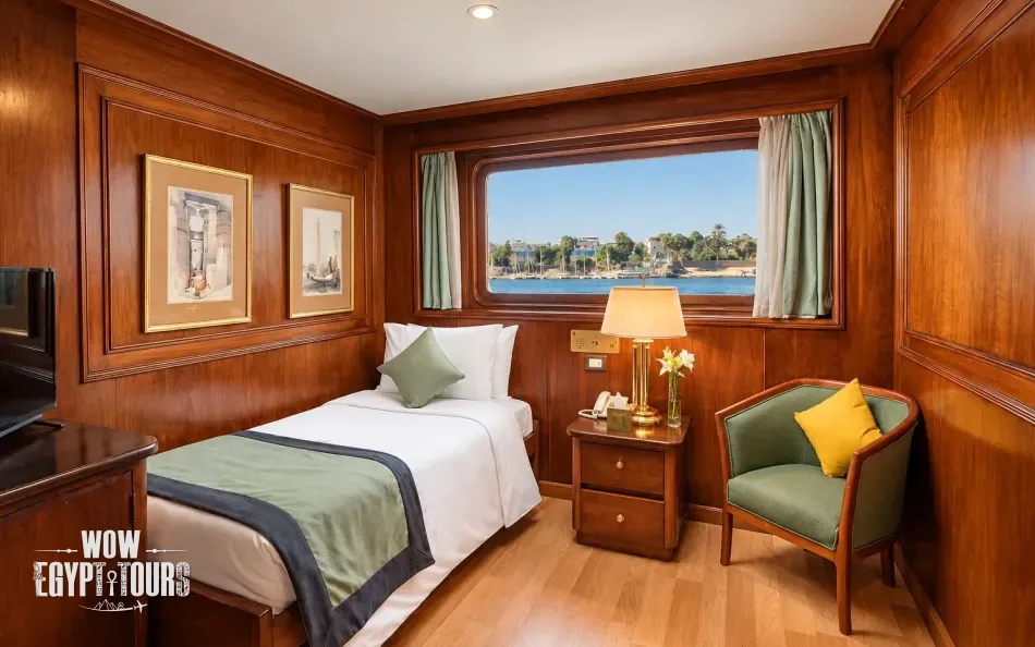 Single cabin aboard Salacia Nile Cruise