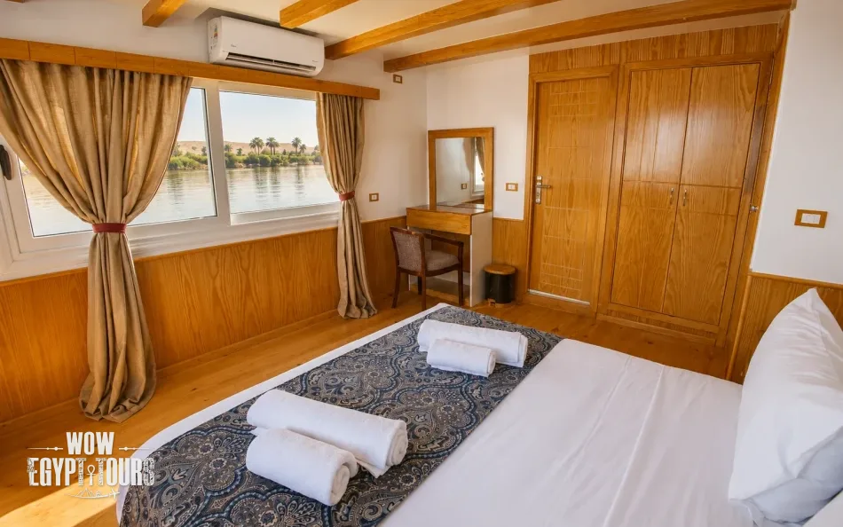 Double cabin on Akhnaton Dahabiya Nile River Cruise