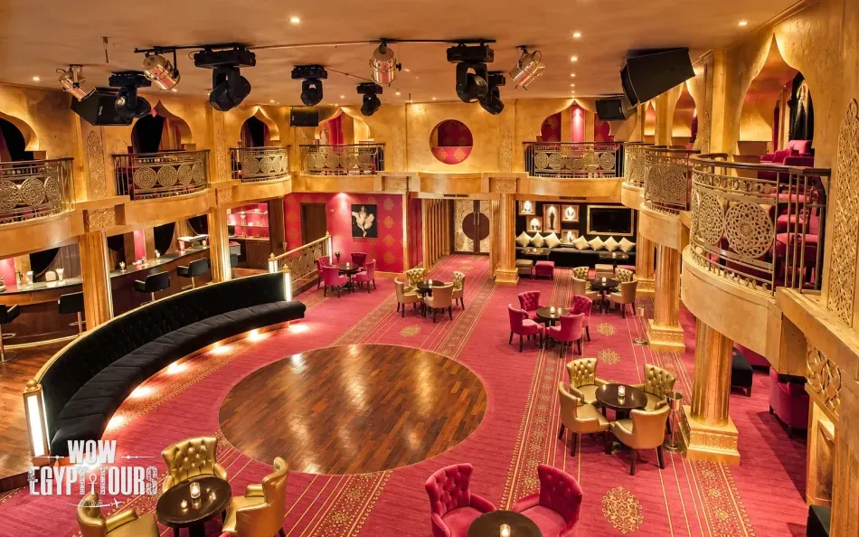 Lounge and bar area aboard Sunrise African Dreams Lake Nasser Cruise