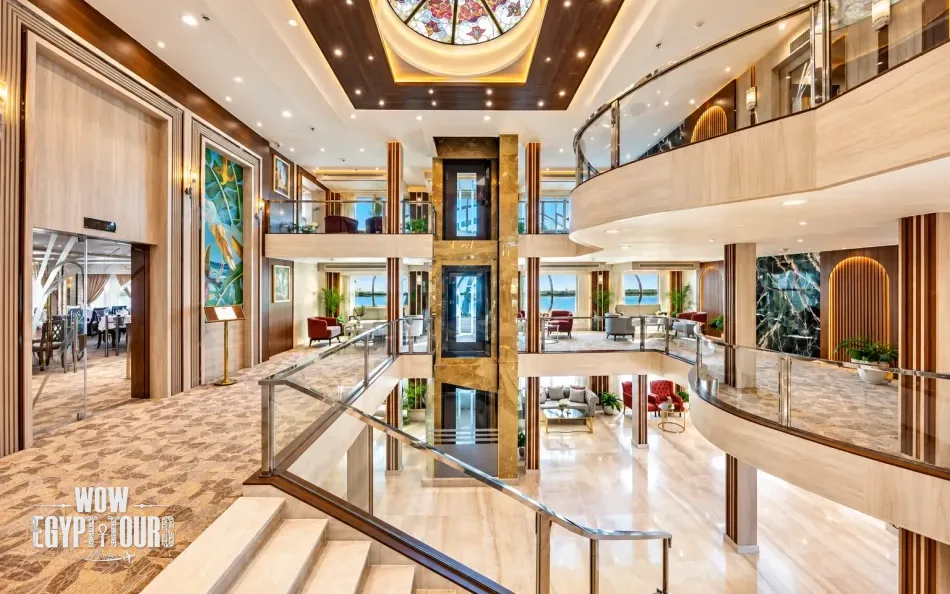 Main lobby area aboard Chateau Lafayette Nile Cruise