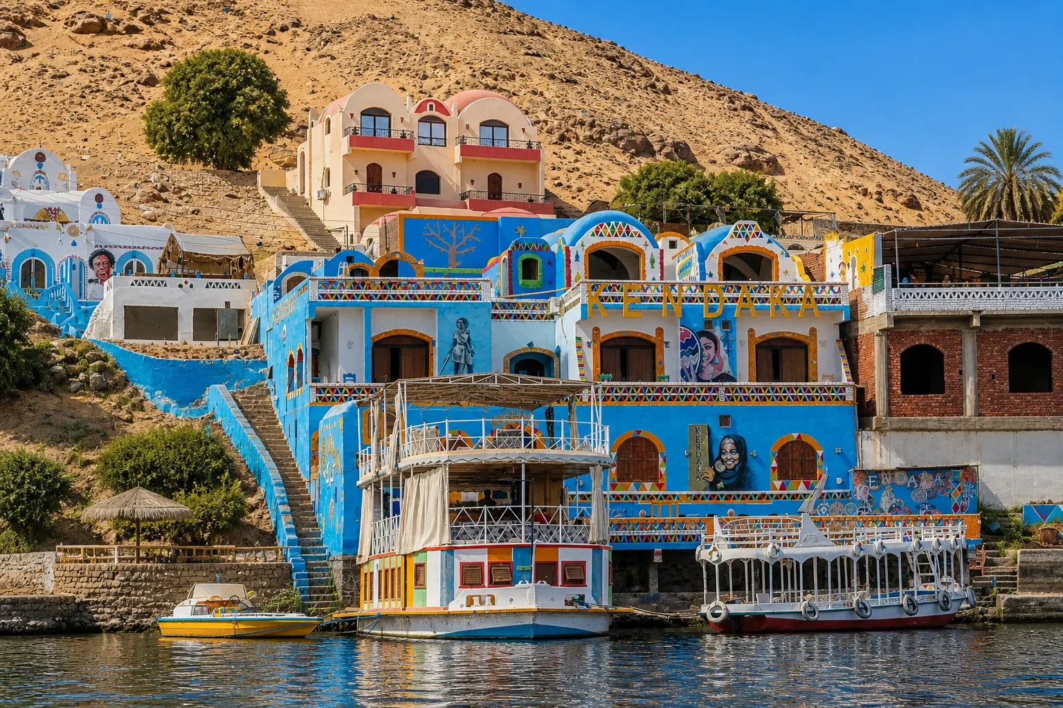 Nubian Village in Aswan Egypt – Colorful Painted Houses on the West Bank of the Nile