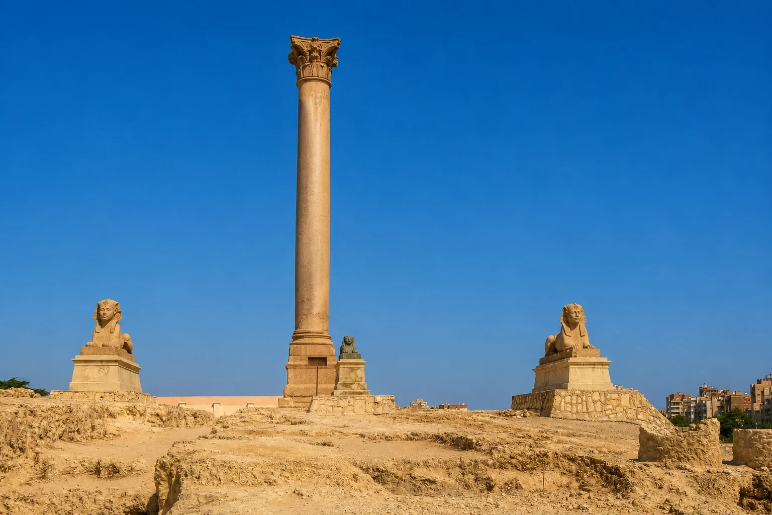 Pompey's Pillar in Alexandria Egypt – Largest Ancient Monolithic Column Outside Rome at the Serapeum