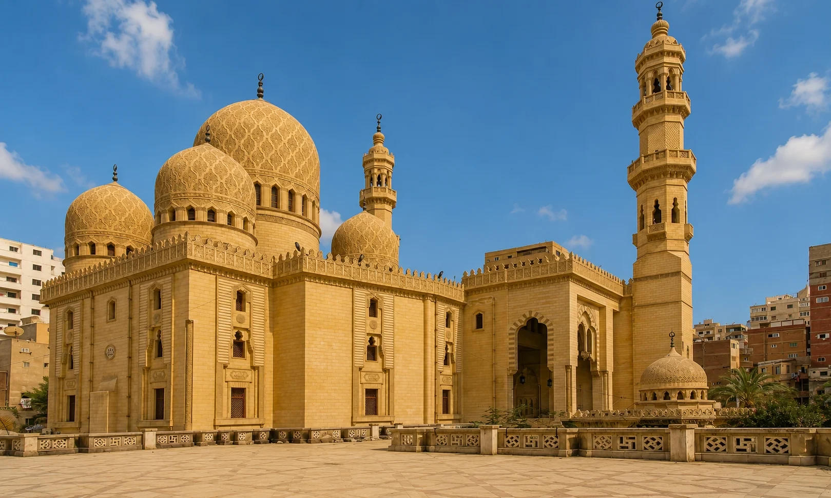 Abu Al-Abbas Al-Mursi Mosque in Alexandria Egypt – Most Beautiful Mosque with Four Minarets on the Eastern Harbor