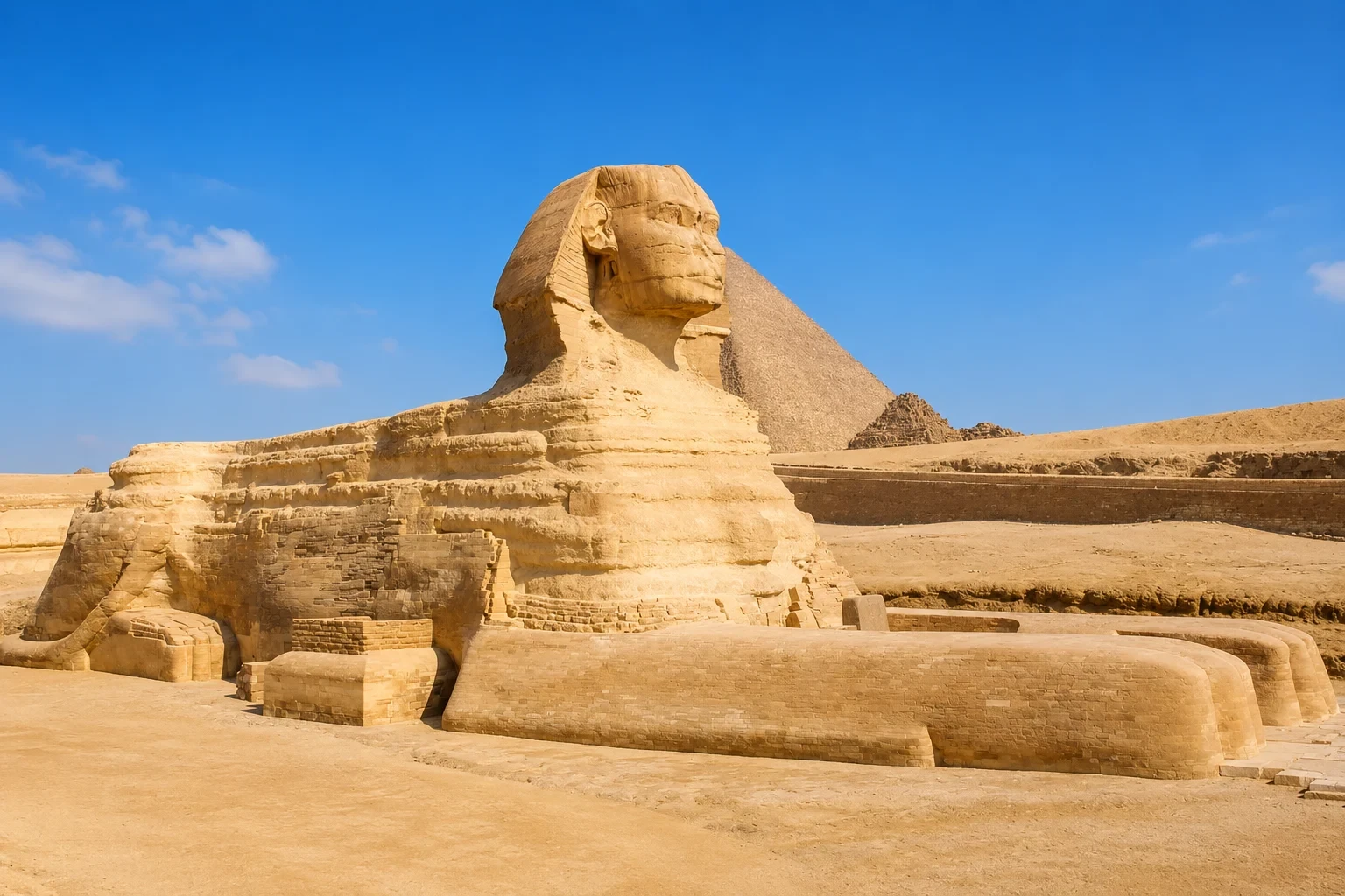 Great Sphinx of Giza in Egypt – Largest Ancient Monolithic Sculpture in the World on the Giza Plateau