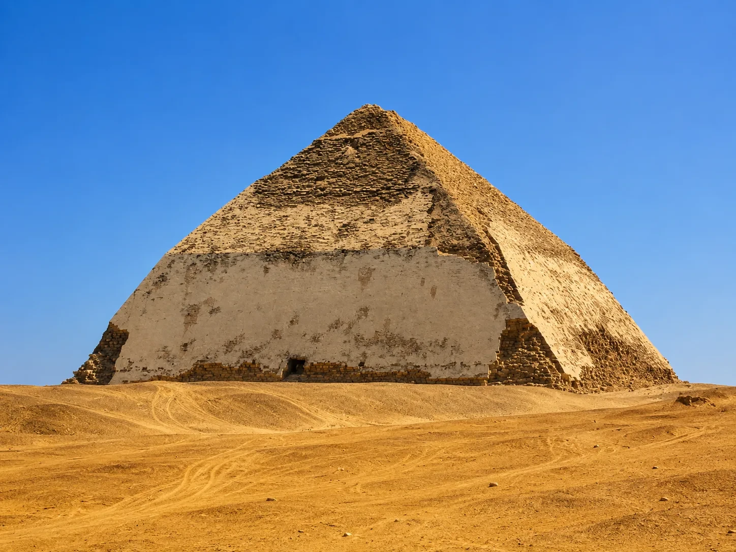 Dahshur Pyramids in Egypt – The Bent Pyramid and Red Pyramid of Sneferu on the Dahshur Desert Plateau