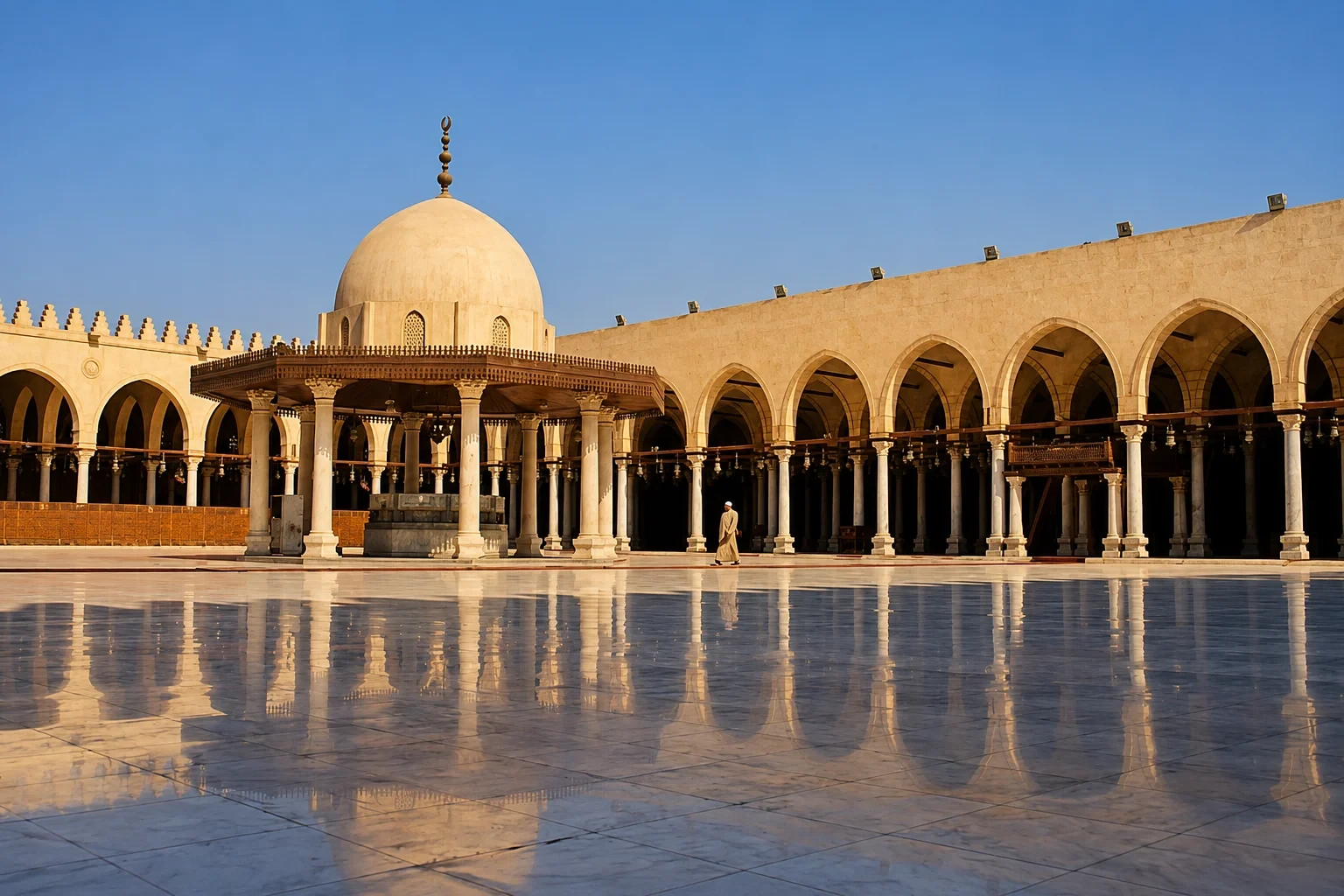 Amr Ibn Al-Ass Mosque in Cairo Egypt – Oldest Mosque in Africa Founded in 641 CE in Old Cairo