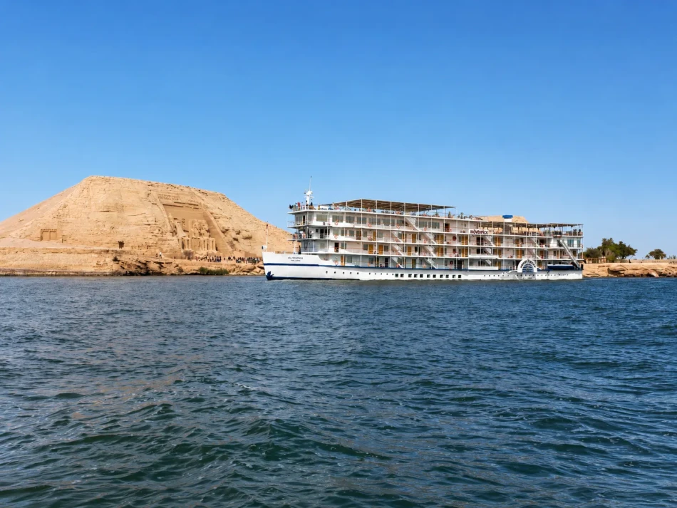 5-day 4-night Lake Nasser cruise sailing from Aswan to Abu Simbel in Egypt.