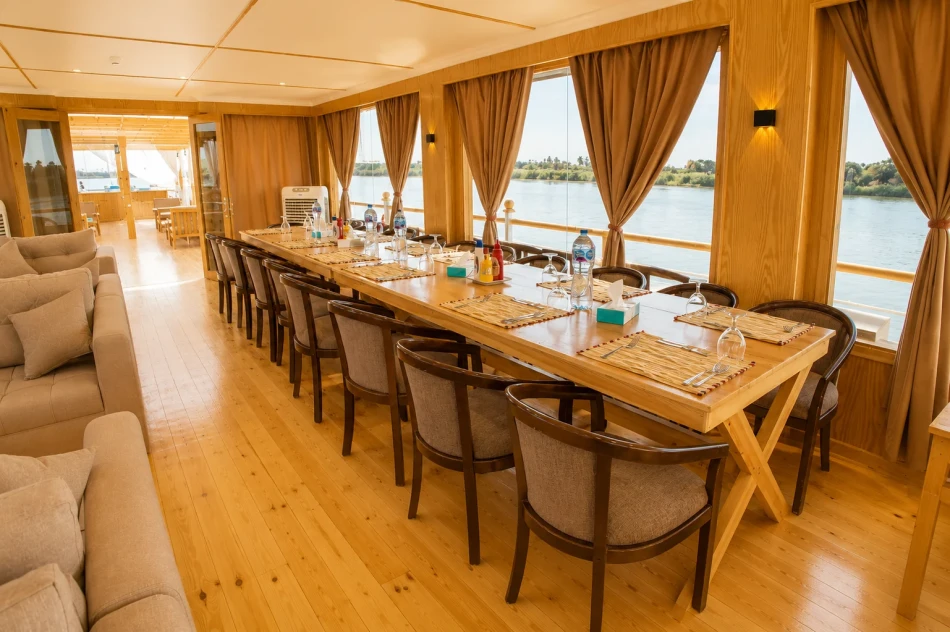 Dining Area on Akhnaton Dahabiya Nile River Cruise