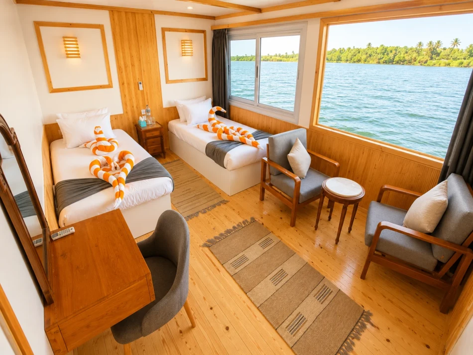 Cabin seating area on Nile Dahabiya Nile River Cruise