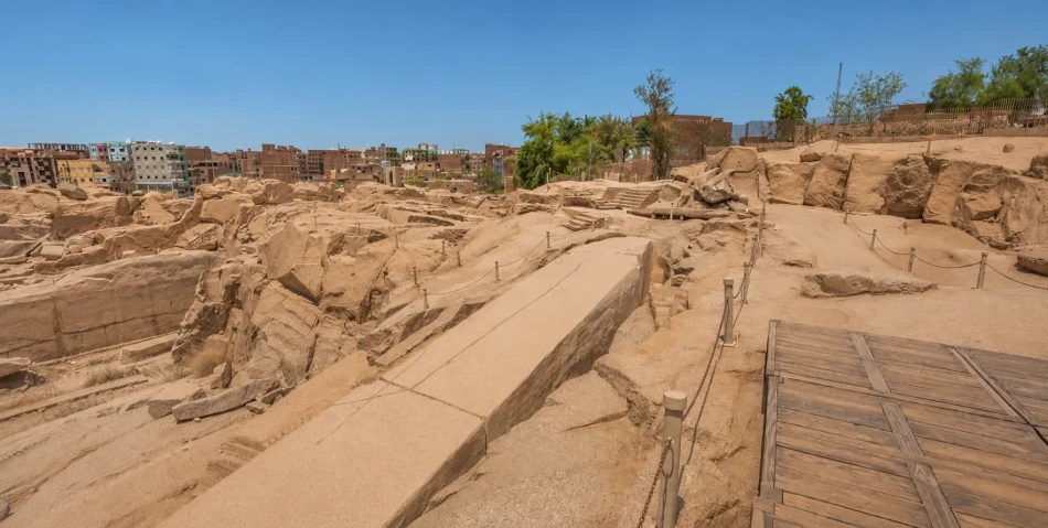 Unfinished Obelisk in Aswan visited during a Dahabiya Nile River cruise to Luxor.