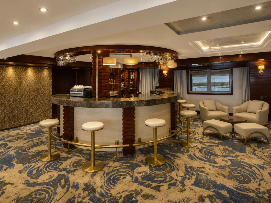 Bar area aboard Blue Shadow Nile Cruise