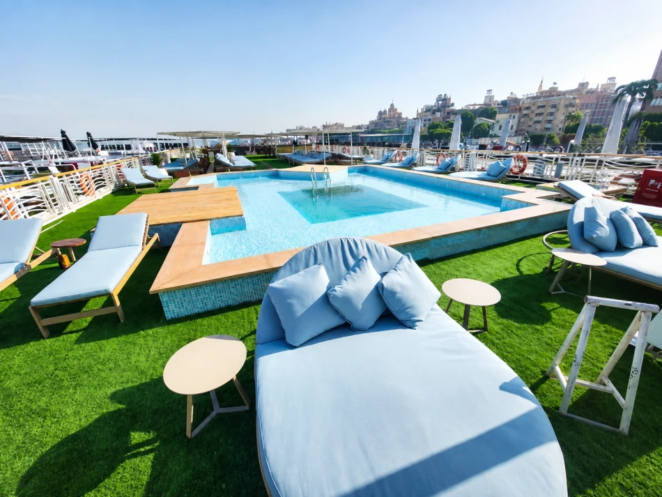 Outdoor sun deck aboard Concerto Plus Nile Cruise