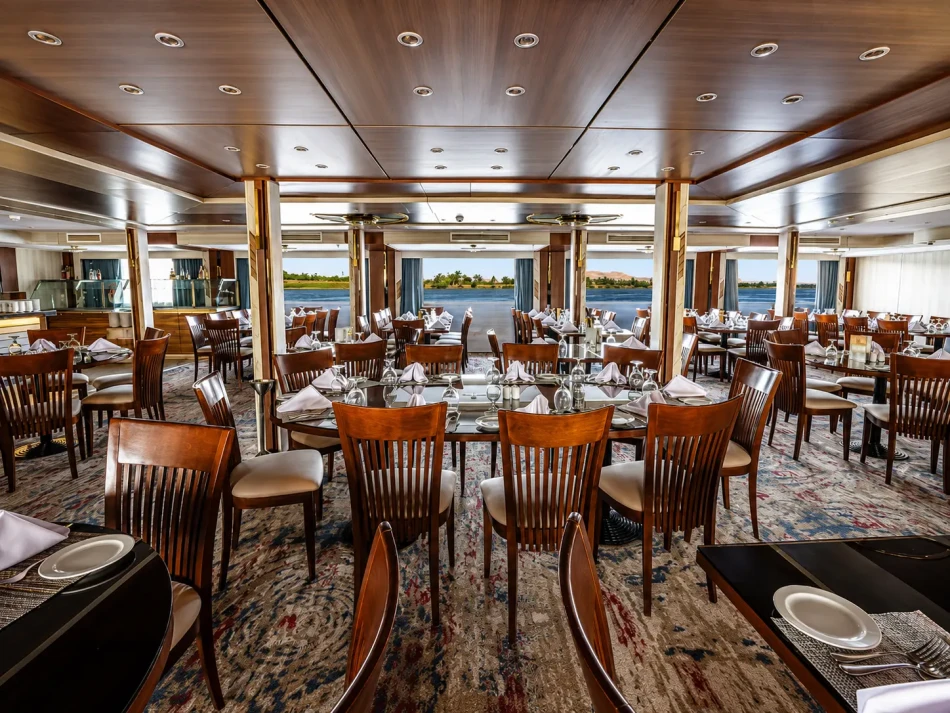 Restaurant and dining area aboard Renaissance Nile Cruise