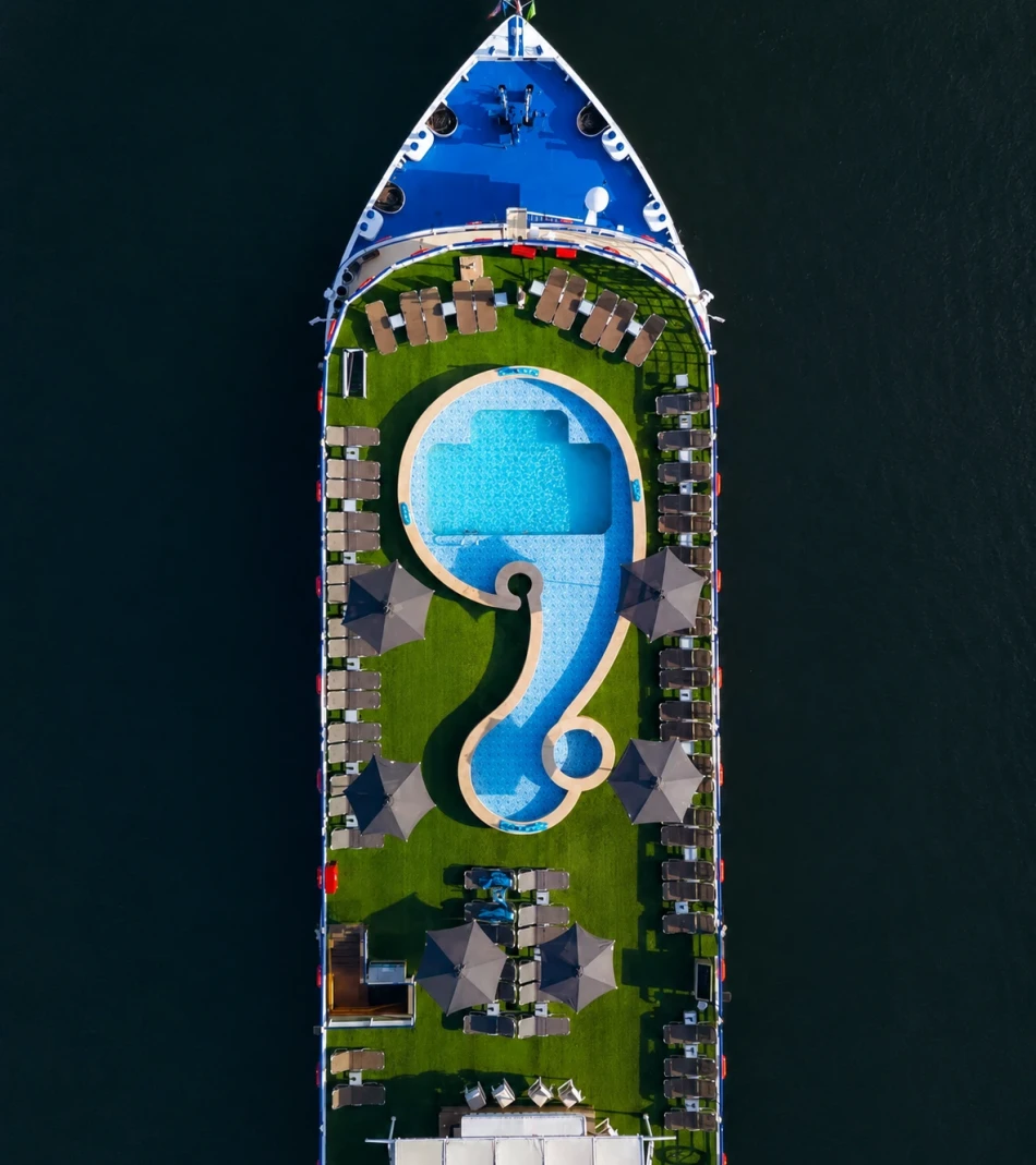 Outdoor swimming pool on Renaissance Nile Cruise