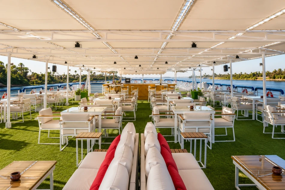 Outdoor sun deck aboard Renaissance Nile Cruise