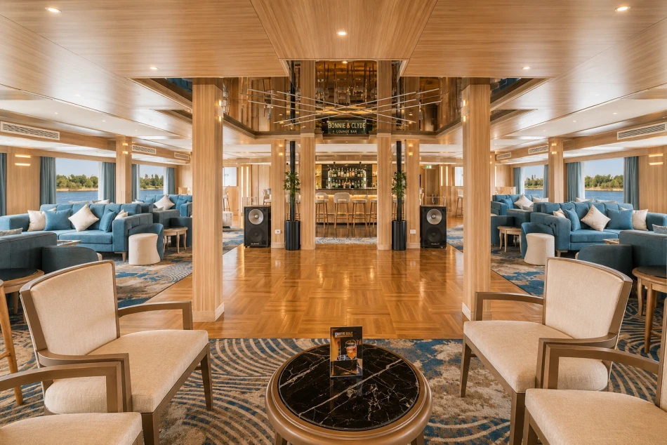 Bar area aboard Renaissance Nile Cruise