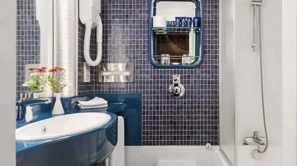 Private cabin bathroom aboard Radamis I Nile Cruise