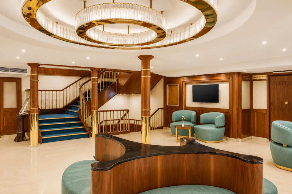 Reception and lobby area aboard Radamis I Nile Cruise