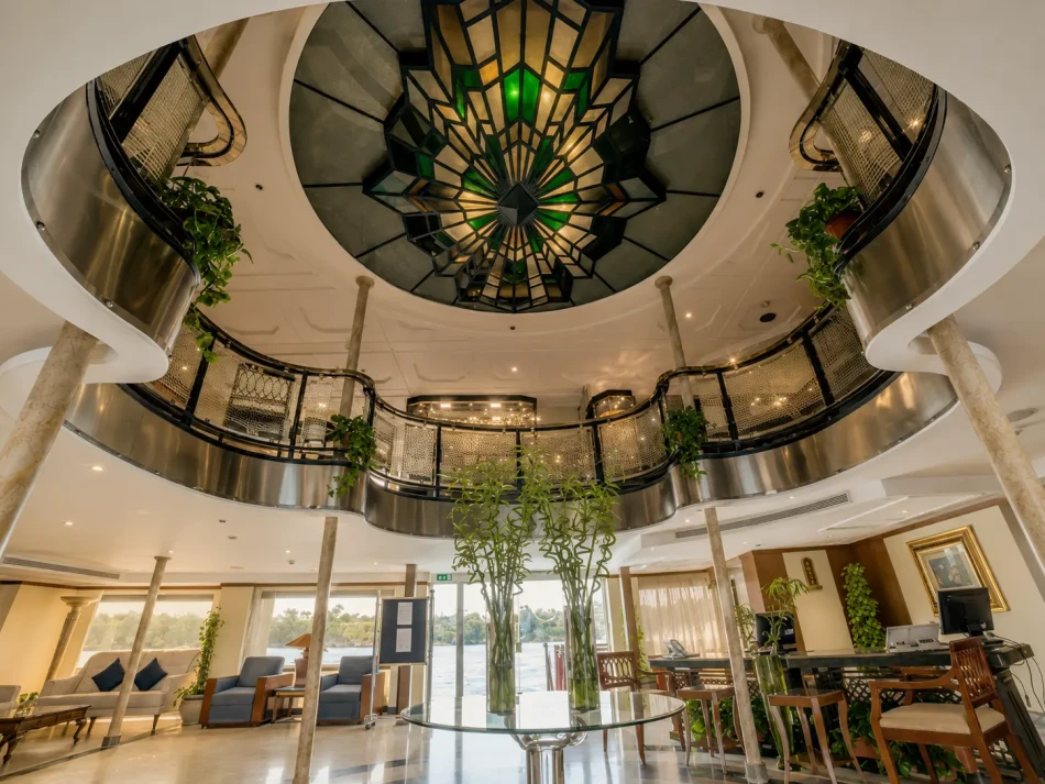 Reception and atrium lobby aboard Nile Goddess Nile Cruise
