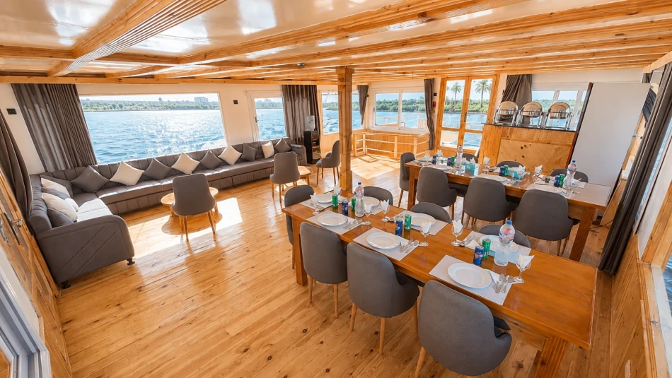 Dining area aboard Nile Dahabiya Nile Cruise