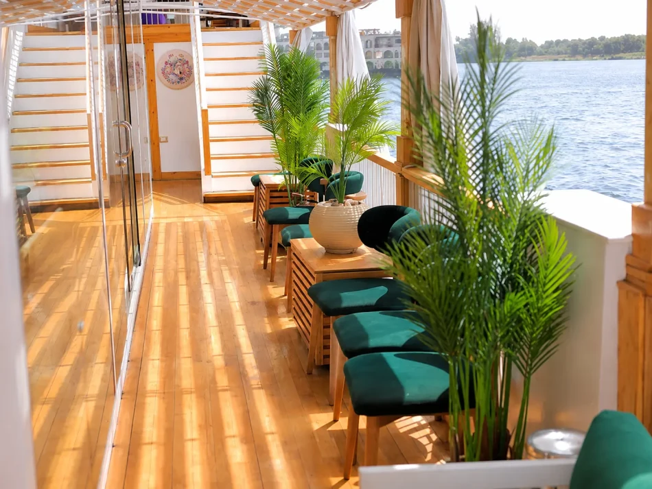 Entrance area aboard Gorgonia Dahabiya Nile Cruise