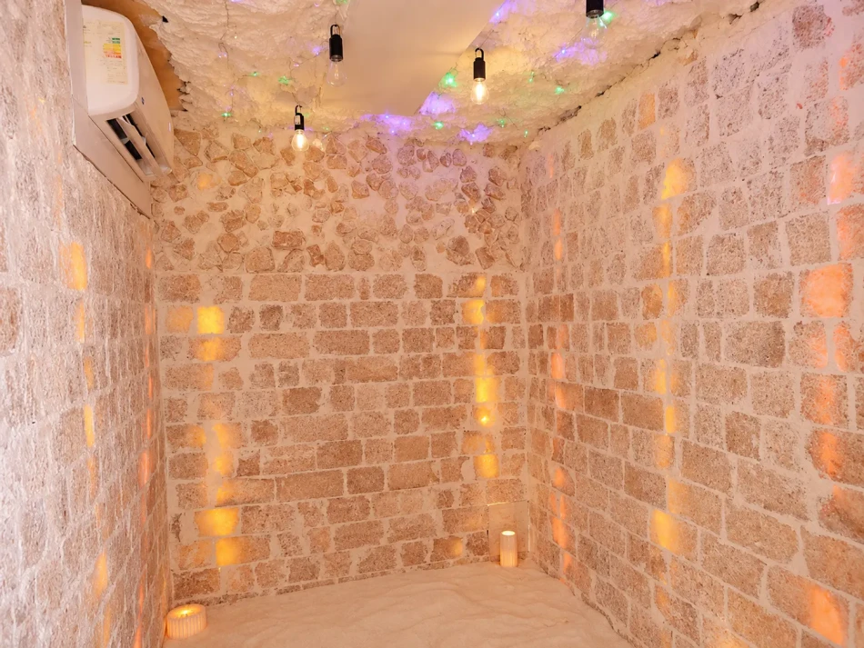 Salt room and wellness area aboard Gorgonia Dahabiya Nile Cruise