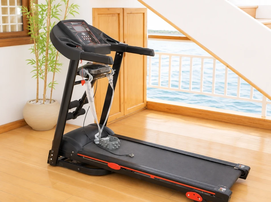Fitness area with treadmill aboard Gardenia Dahabiya Nile Cruise