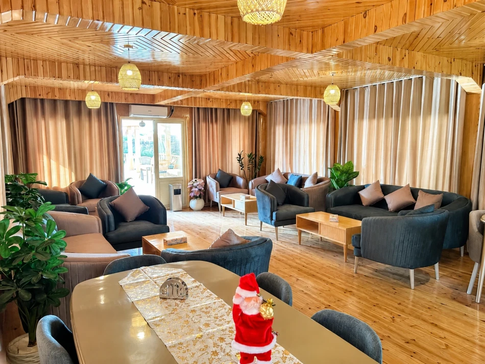 Interior lounge seating area aboard Étoile d'Égypte Dahabiya Nile Cruise