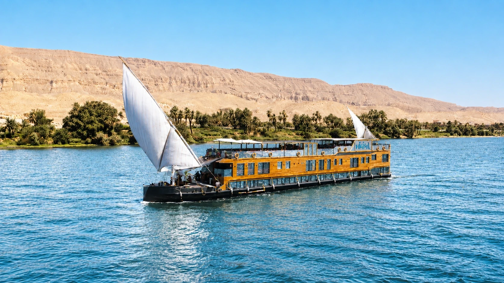 Iris Dahabiya Nile Cruise sailing on the Nile River