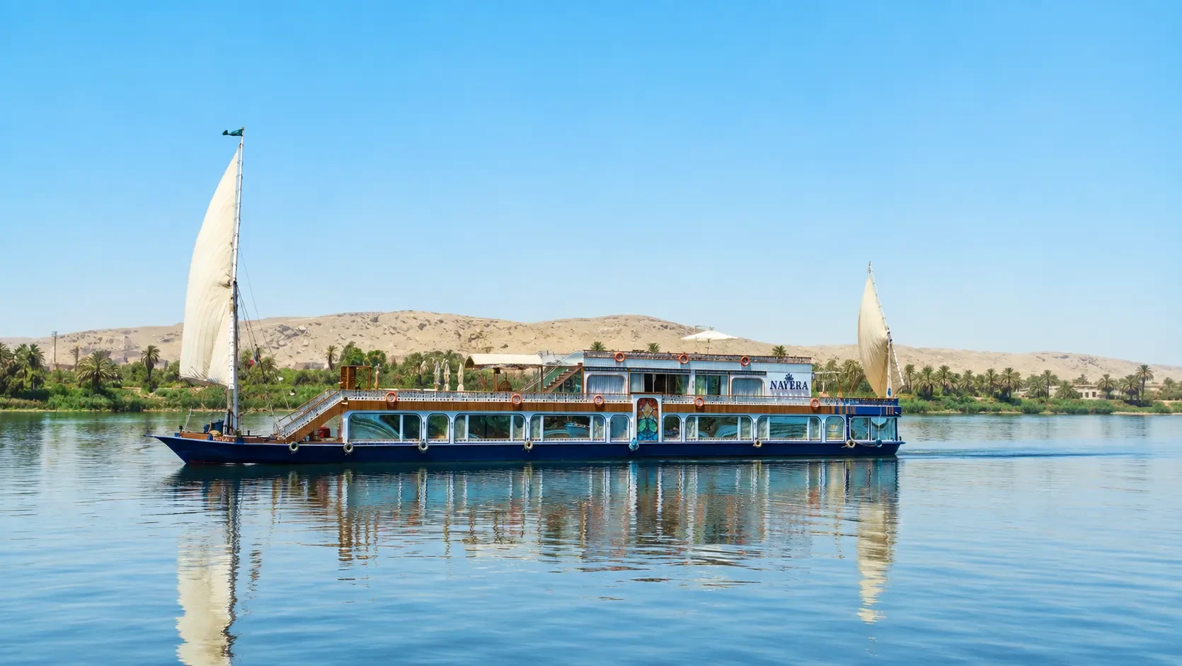 Nayera Dahabiya Nile Cruise sailing on the Nile River